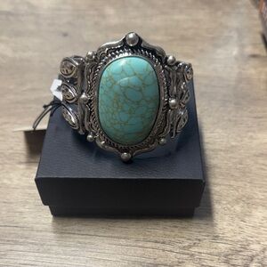 Piper•K Chunky Turquoise & Silver Bracelet